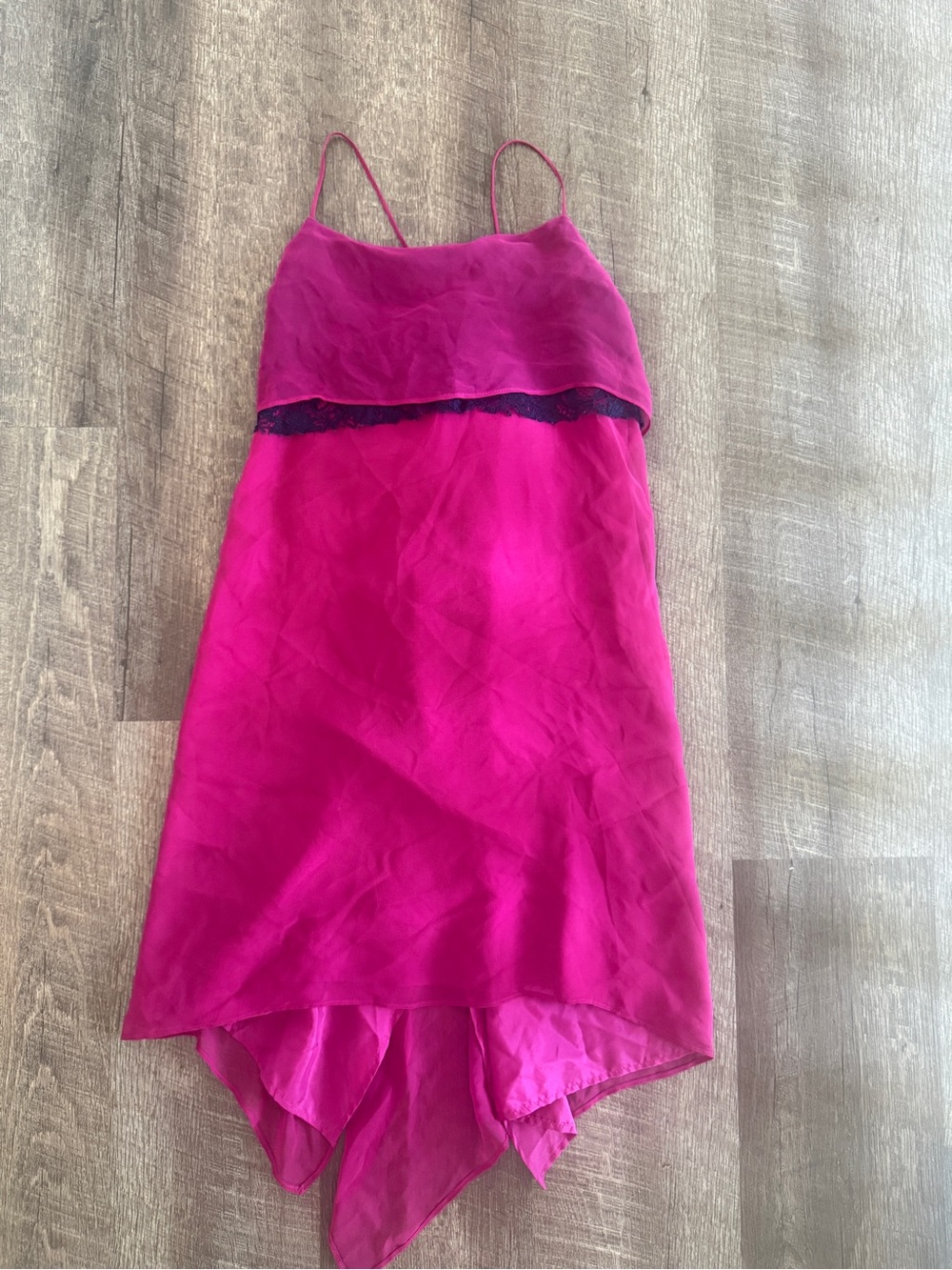 *Stunning* Mason Silk Dress with Navy lace trim, size 2